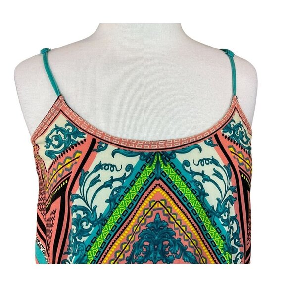 Billy By Flying Tomato Women's Scarf Print Cami Crop Top Adjustable Straps Color - Picture 2 of 7